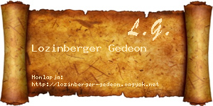 Lozinberger Gedeon névjegykártya